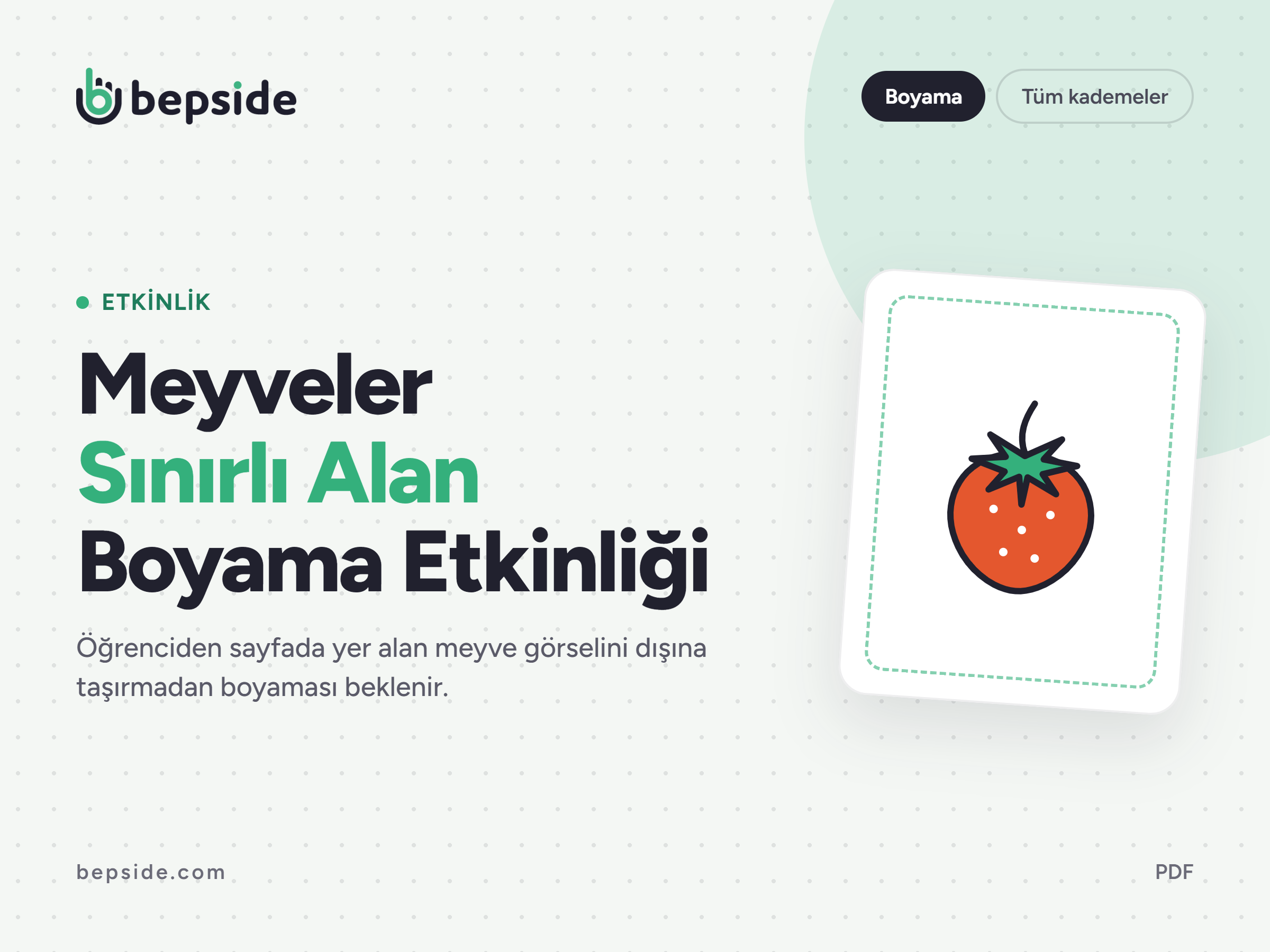 Meyveler Sınırlı Alan Boyama Etkinliği